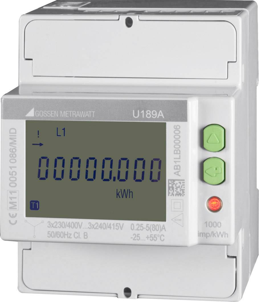 Compteur triphasé avec raccordement sur transformateur numérique 5 A Gossen Metrawatt U189B conformité MID: oui 1 pc(s)