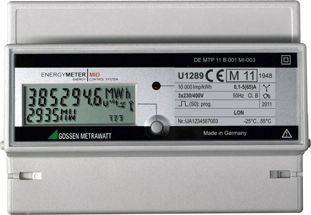 Gossen Metrawatt U1289-V014 U1289-V014 Compteur d'énergie triphasé numérique 65 A conformité MID: oui 1 pc(s)