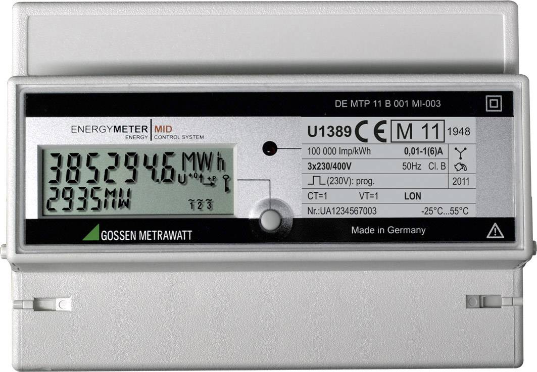 Gossen Metrawatt U1389-V013 Compteur triphasé avec raccordement sur transformateur numérique 5 A conformité MID: oui 1 pc(s)