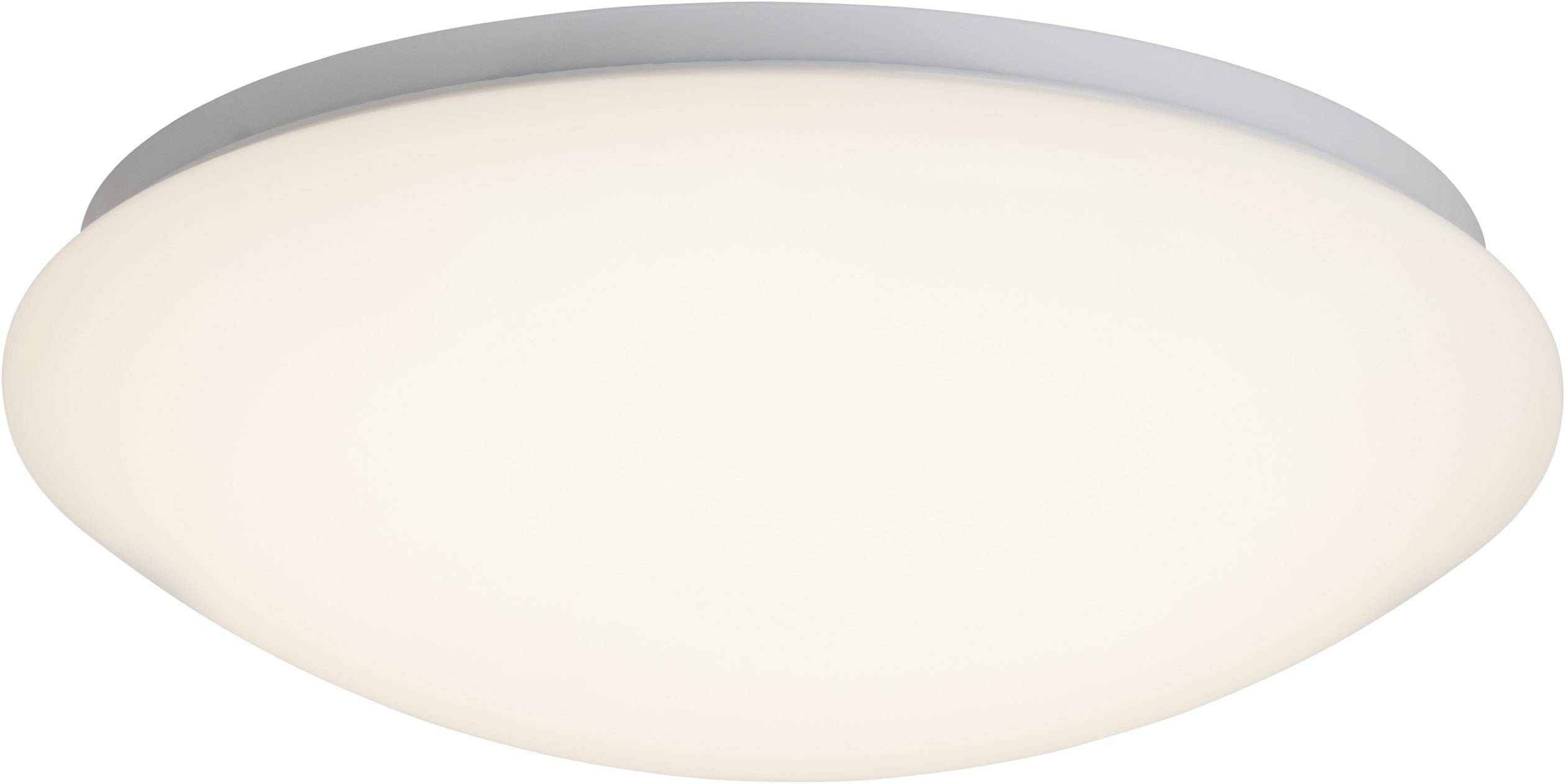 Plafonnier rond avec un diffuseur blanc lisse, idéal pour un éclairage uniforme dans les espaces intérieurs modernes.