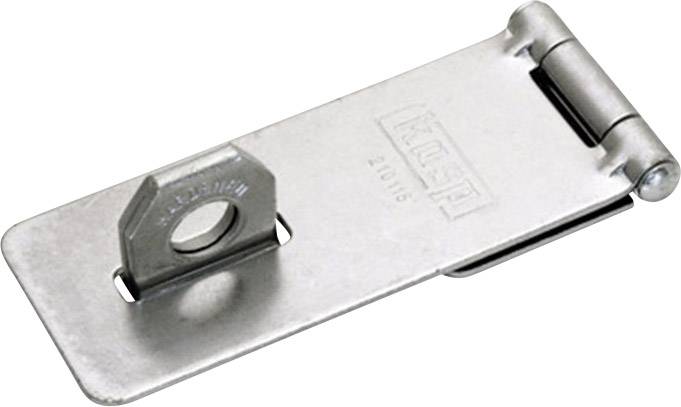 Charnière métallique à œillet, adaptée pour les cadenas. Design épuré, principalement utilisée pour sécuriser les portes et portails.