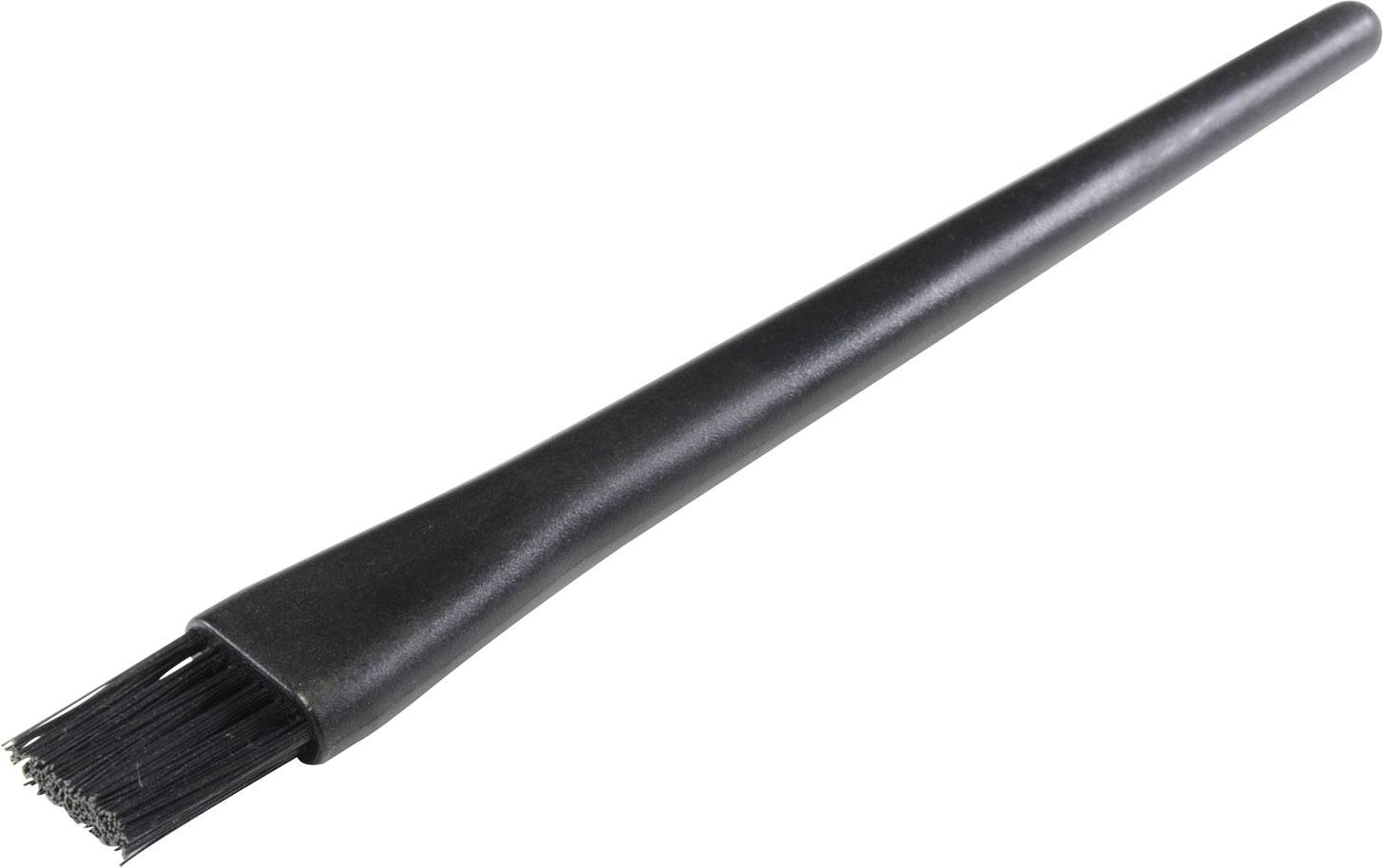 Un pinceau noir aux poils longs, souvent utilisé pour nettoyer les claviers ou les équipements électroniques.