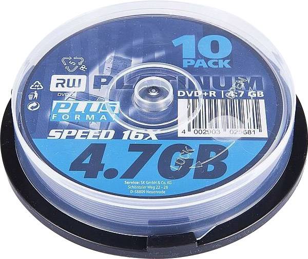 Platinum 102568 DVD+R Rohling 4.7 GB 10 St. Spindel