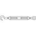 TOOLCRAFT 136606 Tendeur à vis crochet-œillet M14 acier étamé par galvanisation DIN 1480 1 pc(s)