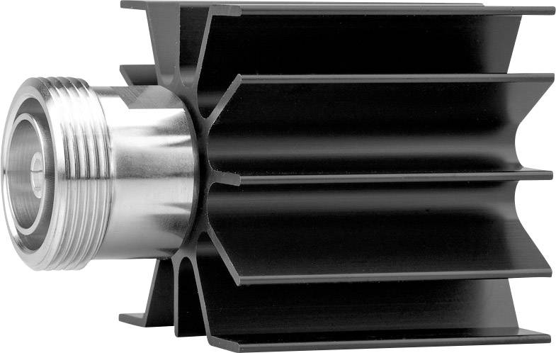 Dissipateur thermique avec raccord cylindrique et ailettes noires disposées radialement pour l'évacuation de la chaleur.