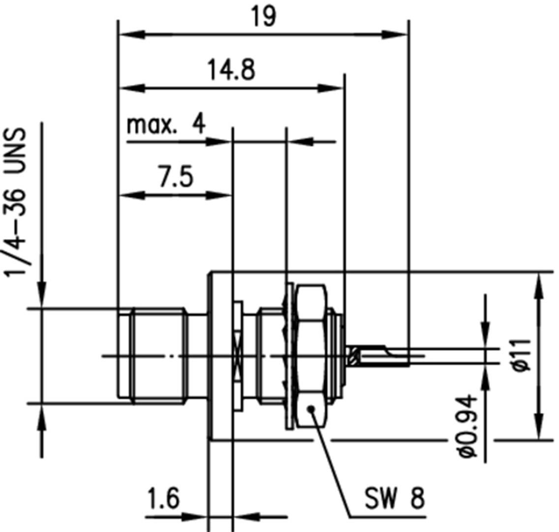 Telegärtner 100024726 100024726 Connecteur SMA embase femelle 50 Ω 1 pc(s)