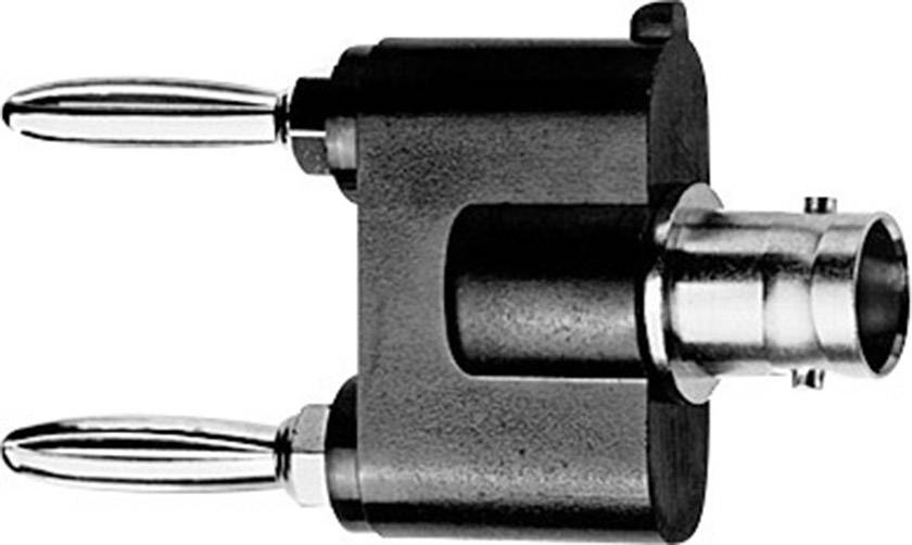 Telegärtner 100023659 Adaptateur de mesure BNC femelle - Banane mâle 4 mm, Banane mâle 4 mm noir, argent