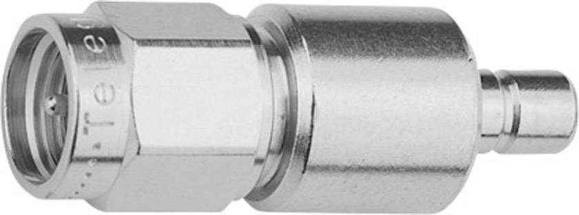Connecteur à couplage rapide métallique avec boîtier cylindrique et raccord cannelé, adapté aux outils pneumatiques.