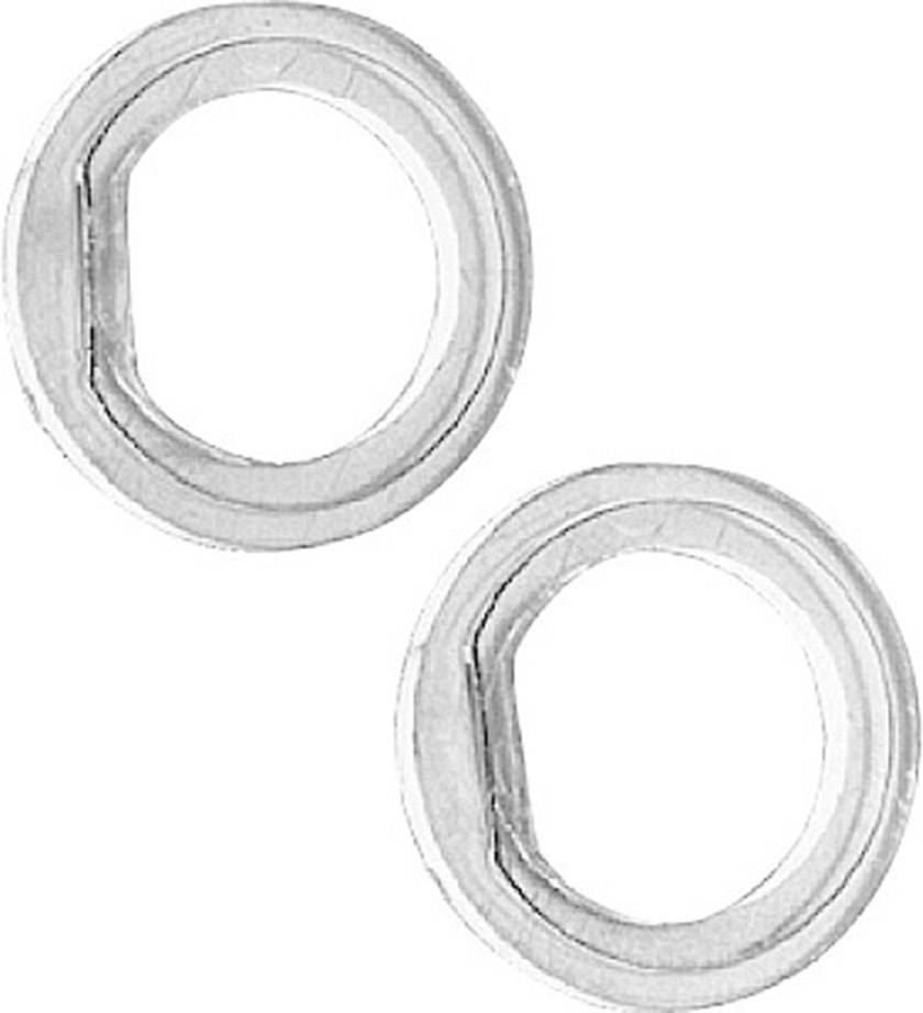 Deux œillets semi-circulaires en argent, utilisables pour des projets artisanaux et de bricolage.