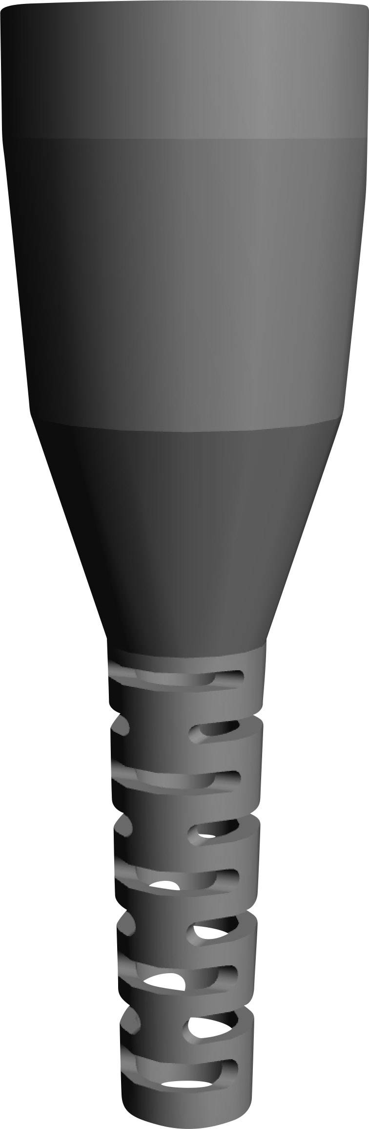 Implant-abutment à base spiralée, utilisé en médecine dentaire. La structure présente une connexion cylindrique.