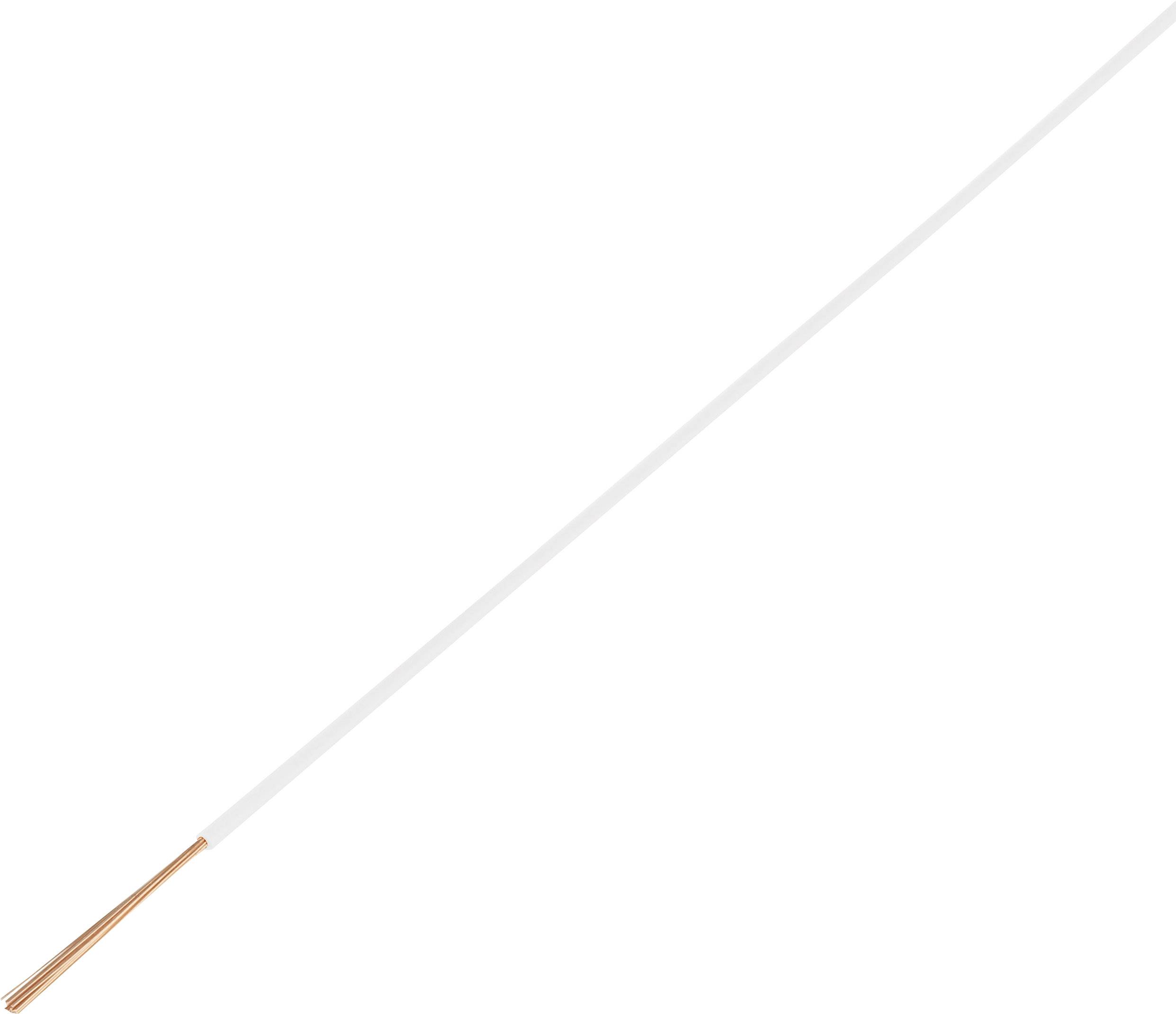 Un fil de cuivre unique avec isolation blanche, traversant en diagonale d'un coin à l'autre.