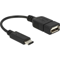 Delock Câble USB USB 2.0 USB-C® mâle, USB-A femelle 0.15 m noir 65579 Delock Câble USB USB 2.0 USB-C® mâle, USB-A femelle 0.15 m noir 65579