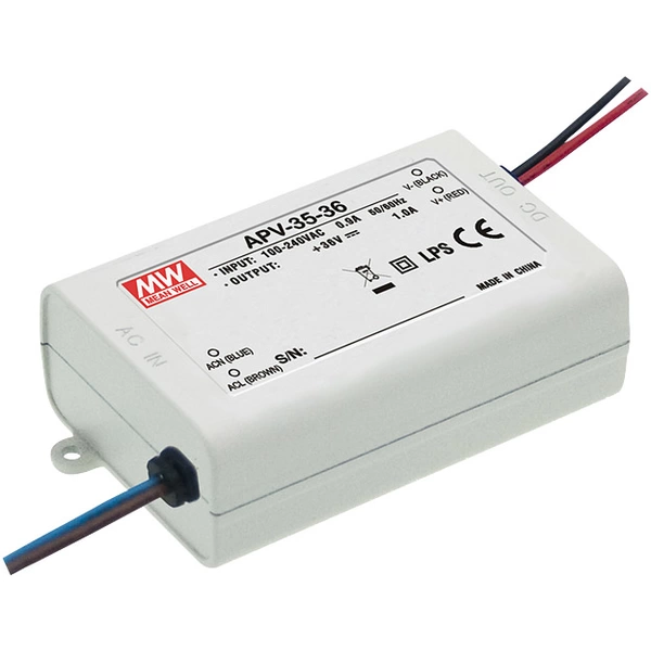 Driver LED MW Mean Well APV-35-24 36 W 24 V 1500 mA tension constante Driver LED MW Mean Well APV-35-24 36 W 24 V 1500 mA tension constante