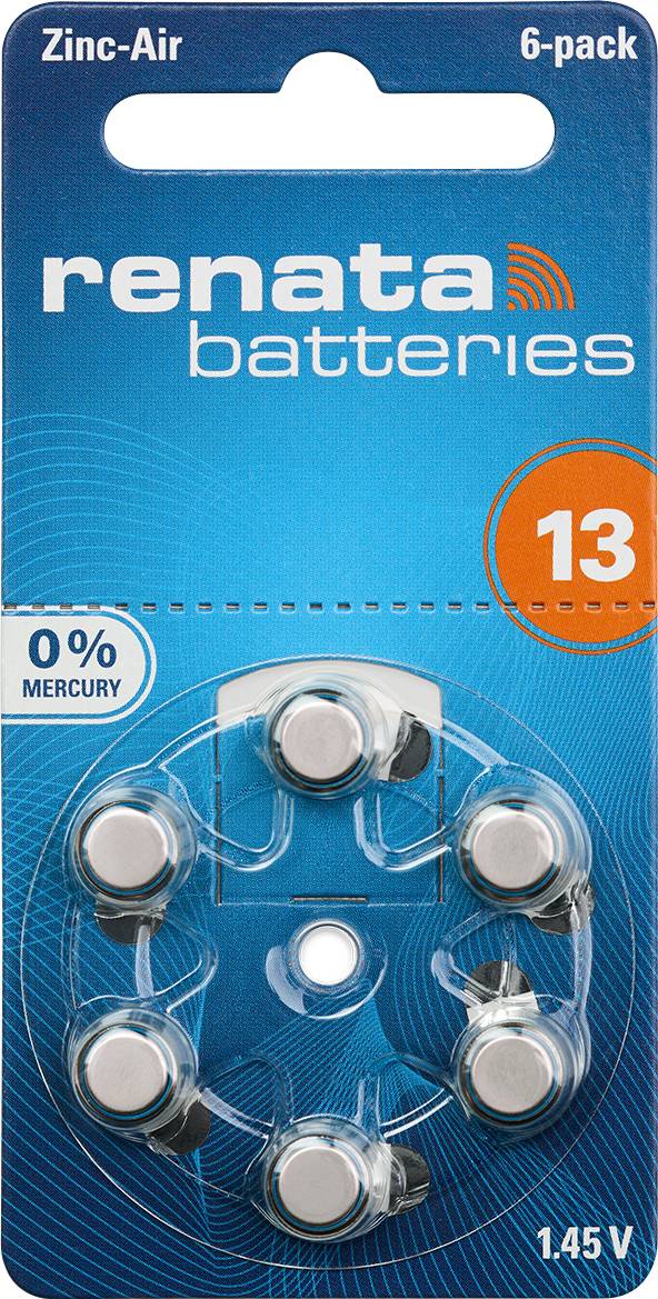 Pile bouton ZA 13 zinc-air Renata 305 mAh 1.4 V 6 pc(s)