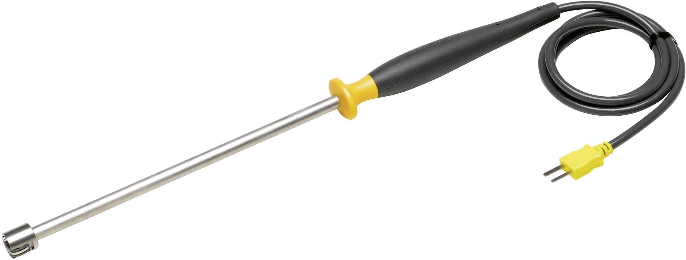 Sonde métallique avec poignée et câble noirs, souvent utilisée dans les mesures de température.