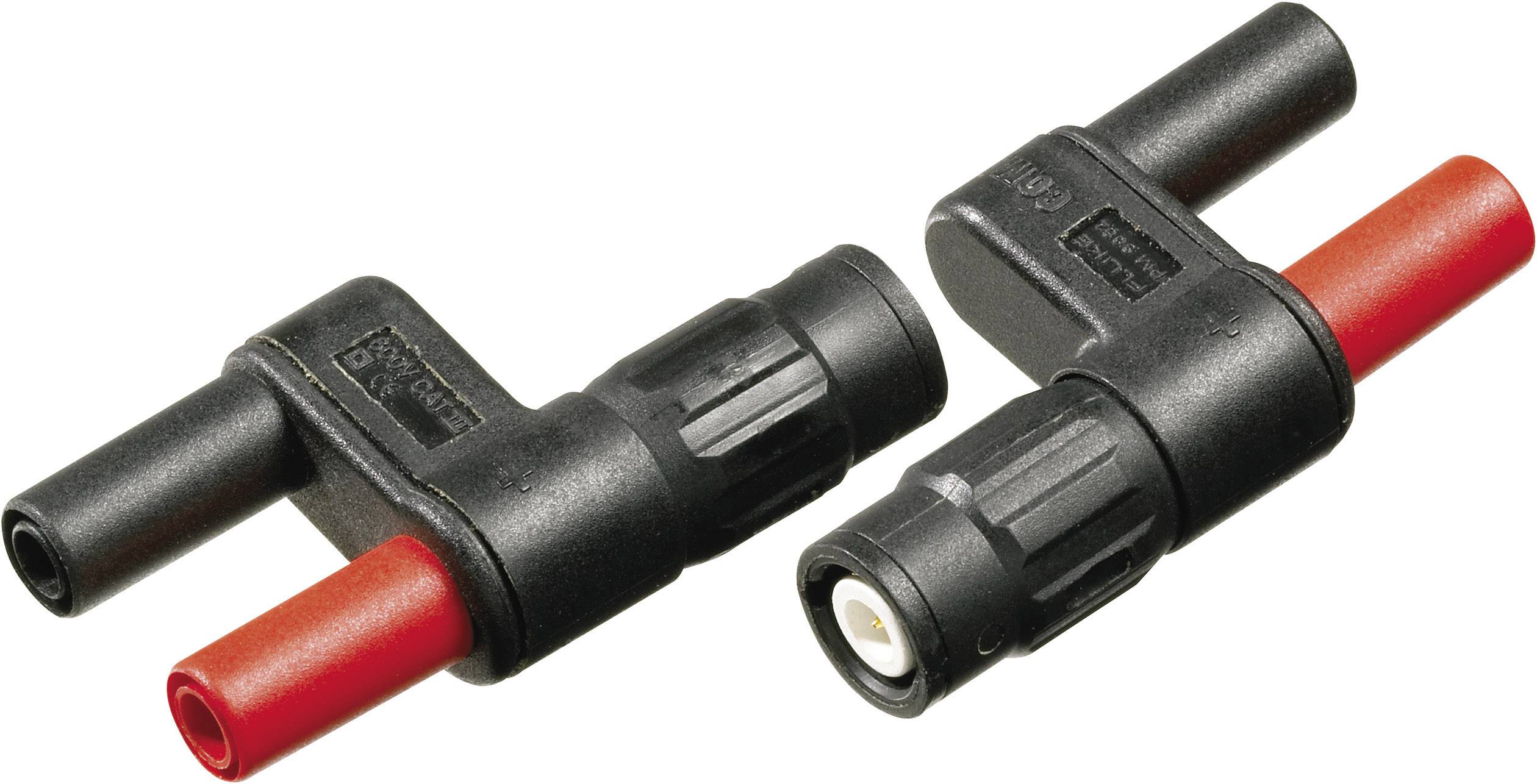 Deux adaptateurs de connecteurs électroniques noirs et rouges disposés côte à côte. Ils sont destinés à être utilisés pour les connexions dans les circuits électroniques.