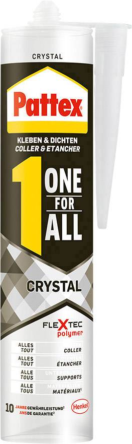 Pattex One for All Crystal Colle de montage Couleur transparent PXFCR 290 g