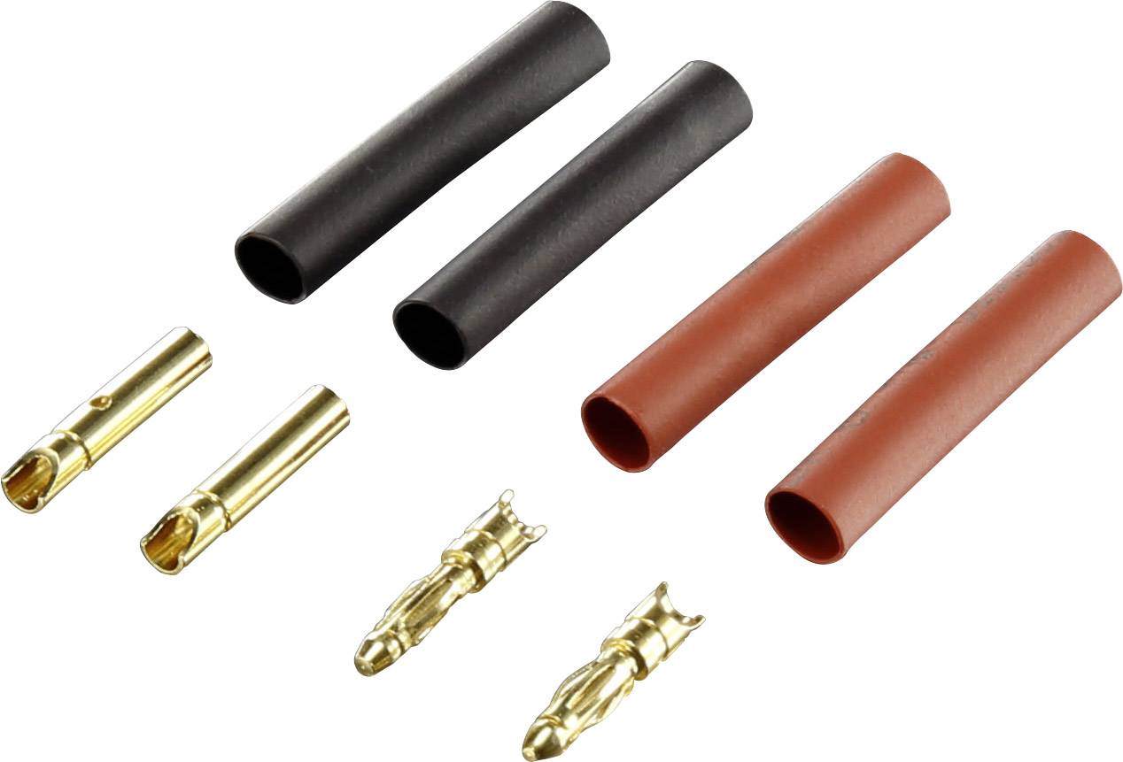 Reely 1373188 Fiche mâle pour batterie 2 mm doré(e) 2 paire(s)