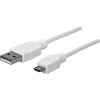 Manhattan Câble USB USB 2.0 USB-A mâle, USB-Micro-B mâle 1.00 m blanc certifié UL 323987 Manhattan Câble USB USB 2.0 USB-A mâle, USB-Micro-B mâle 1.00 m blanc certifié UL 323987
