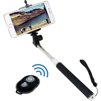 Perche à selfie LogiLink BT0034 1/4 pouce noir, argent avec dragonne Perche à selfie LogiLink BT0034 1/4 pouce noir, argent avec dragonne