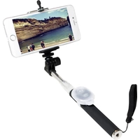 Perche à selfie LogiLink BT0034 1/4 pouce noir, argent avec dragonne Perche à selfie LogiLink BT0034 1/4 pouce noir, argent avec dragonne