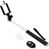 Perche à selfie LogiLink BT0034 1/4 pouce noir, argent avec dragonne Perche à selfie LogiLink BT0034 1/4 pouce noir, argent avec dragonne