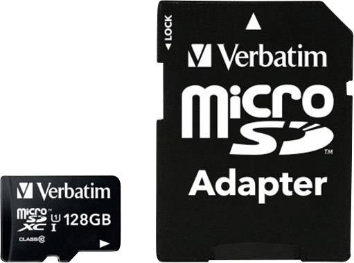 Carte microSDXC Verbatim Premium 128 GB Class 10 avec adaptateur SD