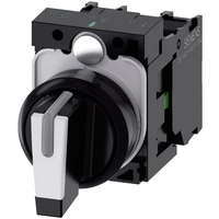 Siemens 3SU11002BL601NA0 3SU1100-2BL60-1NA0 Commutateur à manette collerette plastique noir, blanc 2 x 45 ° 1 pc(s) Siemens 3SU11002BL601NA0 3SU1100-2BL60-1NA0 Commutateur à manette collerette plastique noir, blanc 2 x 45 ° 1 pc(s)