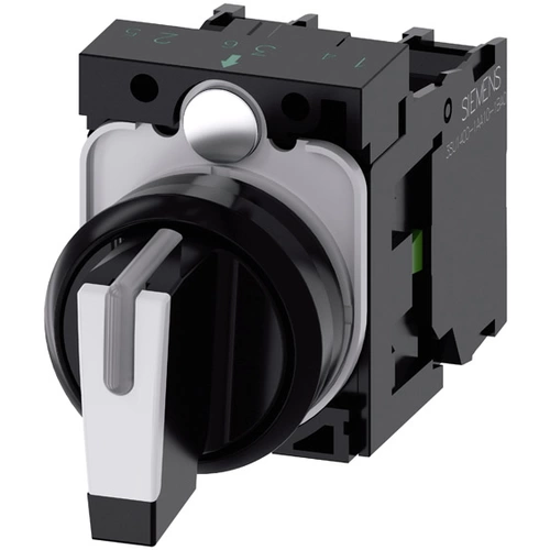 Siemens 3SU11002BL601NA0 3SU1100-2BL60-1NA0 Commutateur à manette collerette plastique noir, blanc 2 x 45 ° 1 pc(s) Siemens 3SU11002BL601NA0 3SU1100-2BL60-1NA0 Commutateur à manette collerette plastique noir, blanc 2 x 45 ° 1 pc(s)
