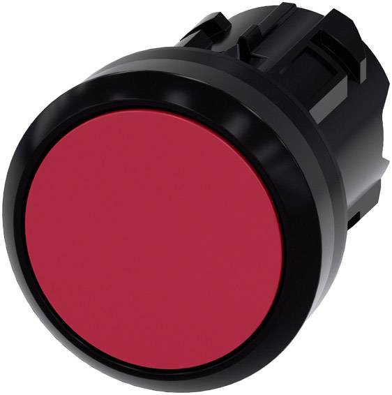 Bouton rond rouge avec bordure noire, adapté pour les panneaux de communication ou de sécurité.