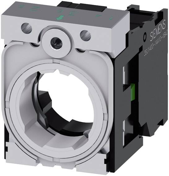 Cadre de fixation métallique, carré, pour la réception d'un interrupteur ou d'un bouton, compatible avec les composants Siemens.
