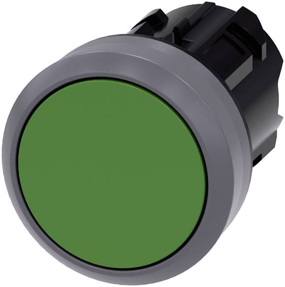 Siemens 3SU1030-0AB40-0AA0 Bouton poussoir à pression actionneur plat, collerette métal vert 1 pc(s)