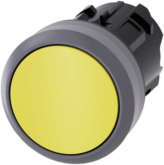 Siemens 3SU1030-0AB30-0AA0 Bouton poussoir à pression actionneur plat, collerette métal jaune