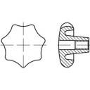 Poignées étoile TOOLCRAFT 138252 (Ø x L) 50 mm x 10 mm fonte grise 50 mm