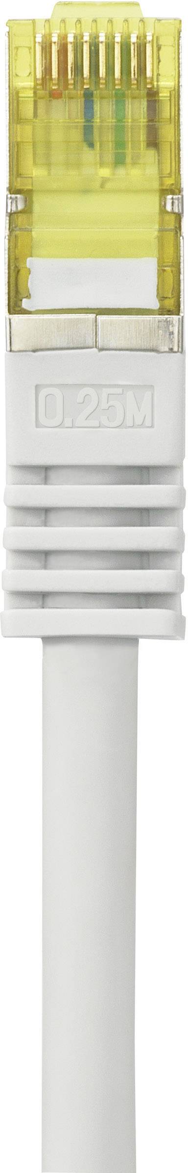 Renkforce RF-4149858 RJ45 Câble réseau, câble patch CAT 6a (câble brut CAT 7) S/FTP 0.25 m gris avec cliquet d'encastrement