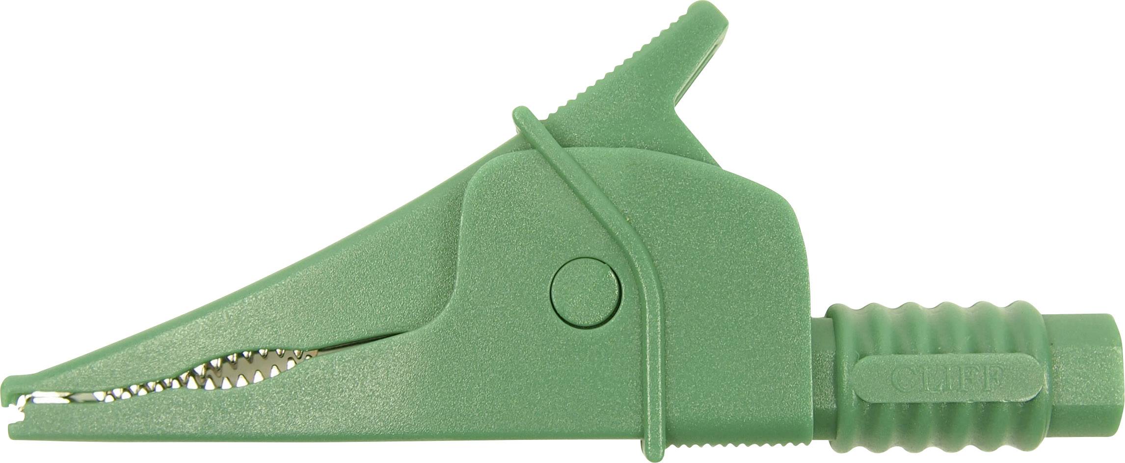 Cliff Croc Clip Pince crocodile de sécurité enfichable 4 mm CAT III 1000 V vert