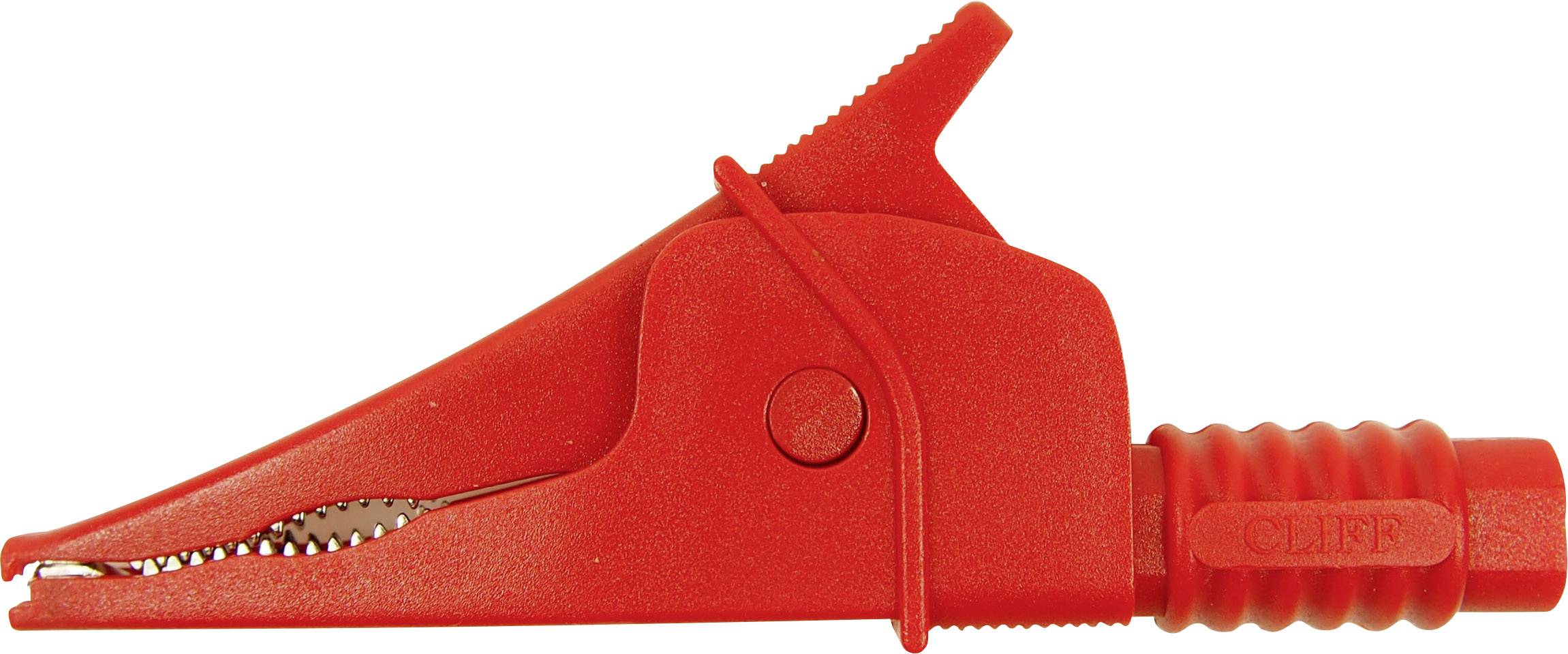Cliff Croc Clip Pince crocodile de sécurité enfichable 4 mm CAT III 1000 V rouge