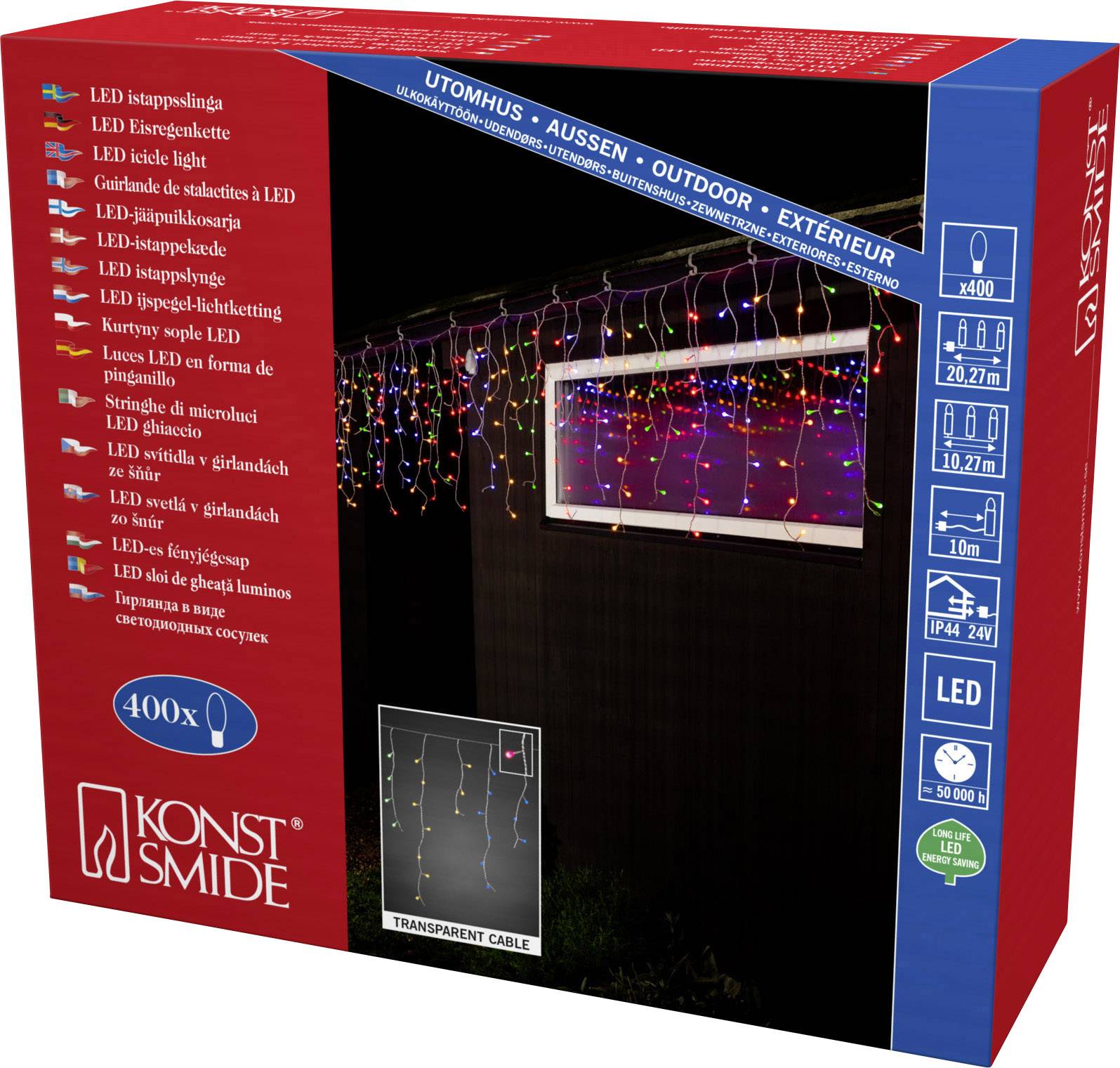 Guirlande lumineuse stalactites, effet chute de neige Konstsmide 3673-503 pour l'extérieur 24 V LED N/A