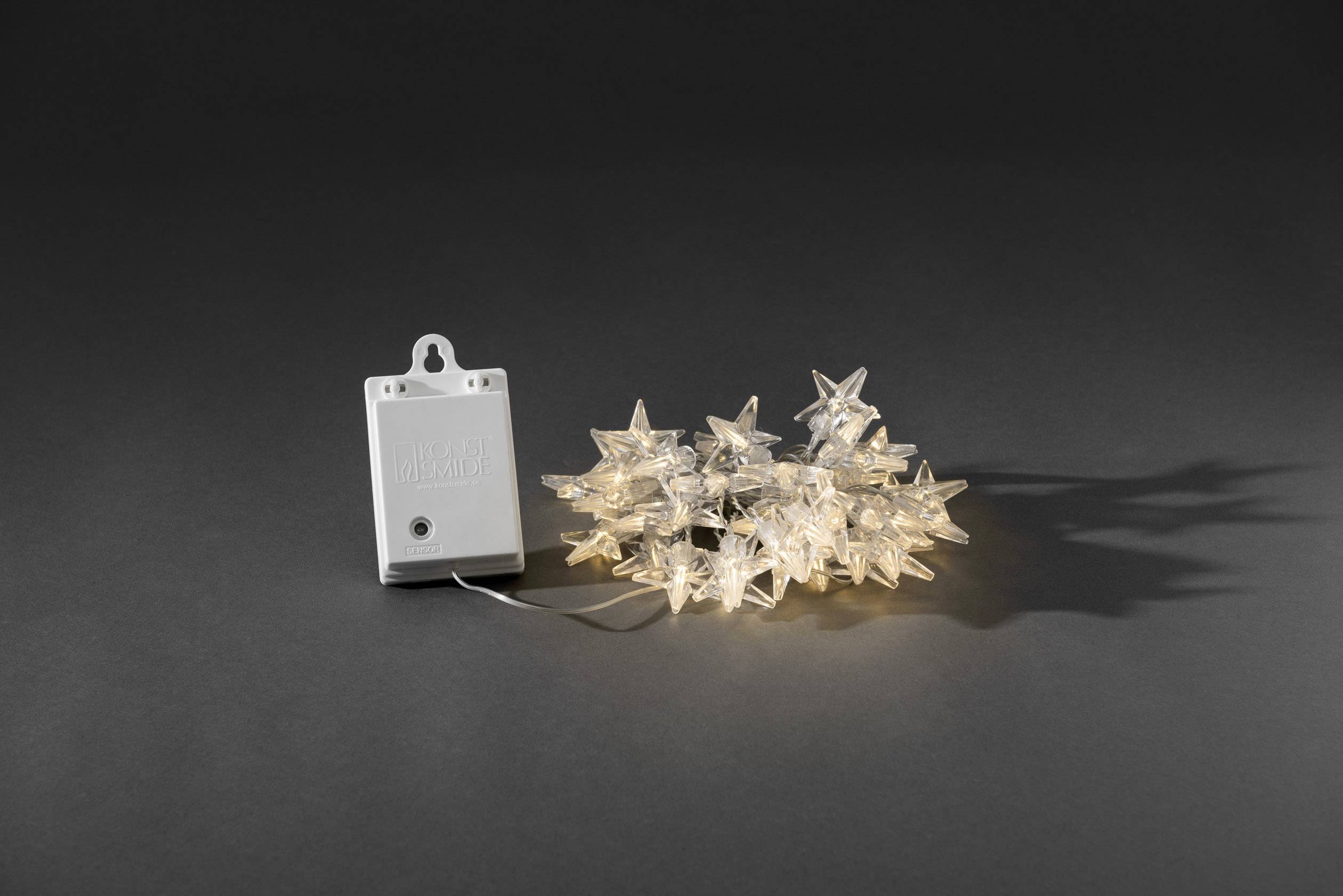 Konstsmide 3760-103 Guirlande lumineuse à motifs pour l'intérieur/extérieur à pile(s) Nombre de lumière 40 blanc chaud Longueu