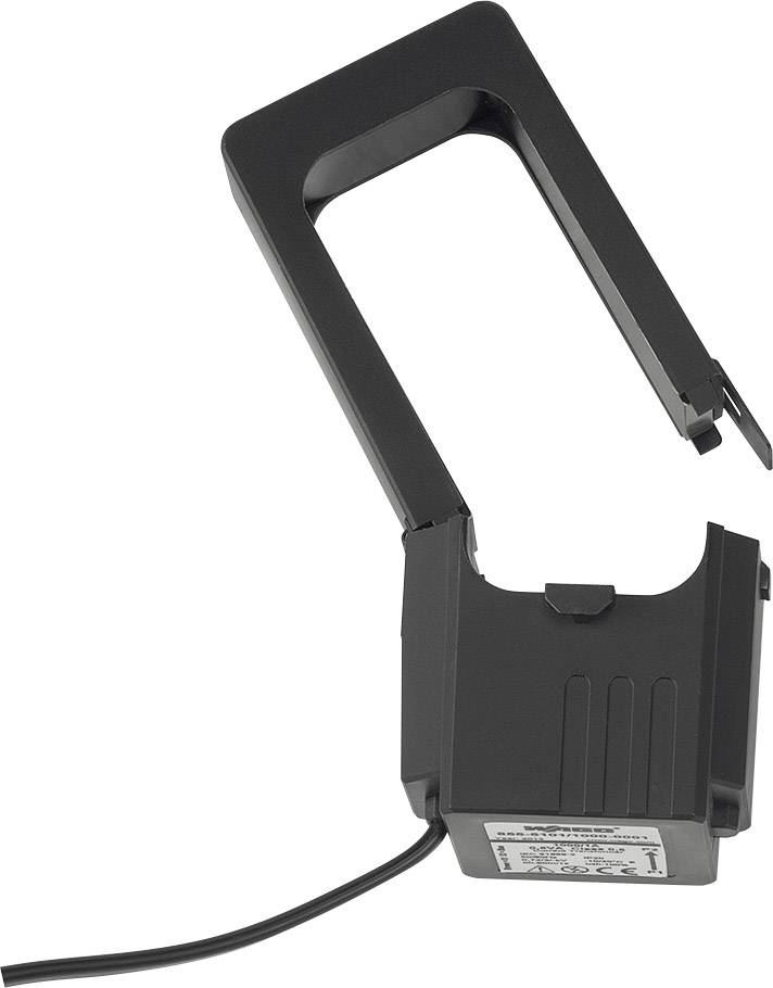 Un capteur Hall noir en forme de U avec un câble connecté. Utilisé pour mesurer les champs magnétiques ou détecter le flux de courant.