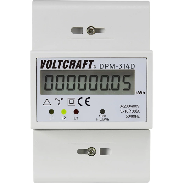 Compteur d'énergie triphasé VOLTCRAFT DPM-314D numérique 100 A conformité MID: non 1 pc(s) Compteur d'énergie triphasé VOLTCRAFT DPM-314D numérique 100 A conformité MID: non 1 pc(s)