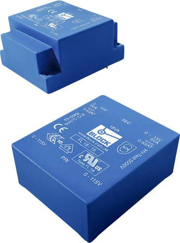 BLOCK FL 8/6 Transformateur pour circuits imprimés 2 x 115 V 2 x 6 V/AC 8 VA