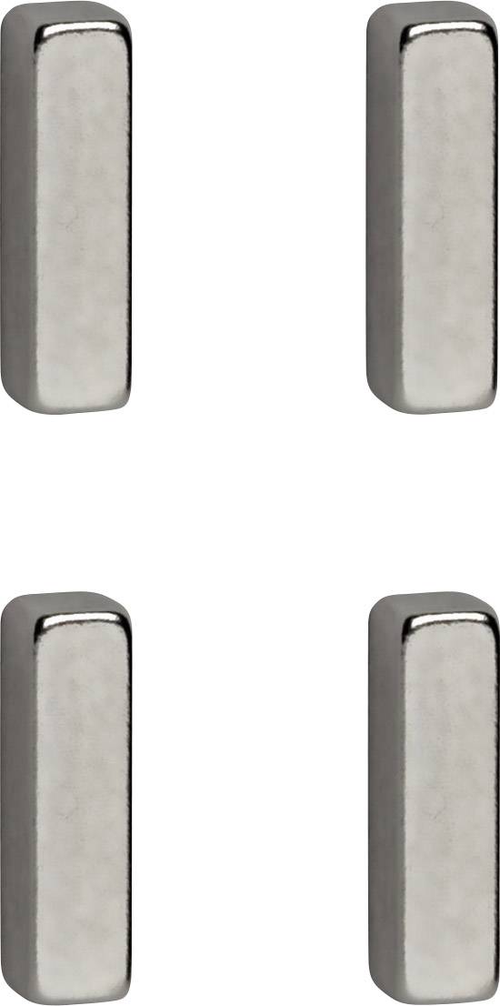 Quatre aimants rectangulaires identiques, disposés symétriquement en deux rangées verticales parallèles.