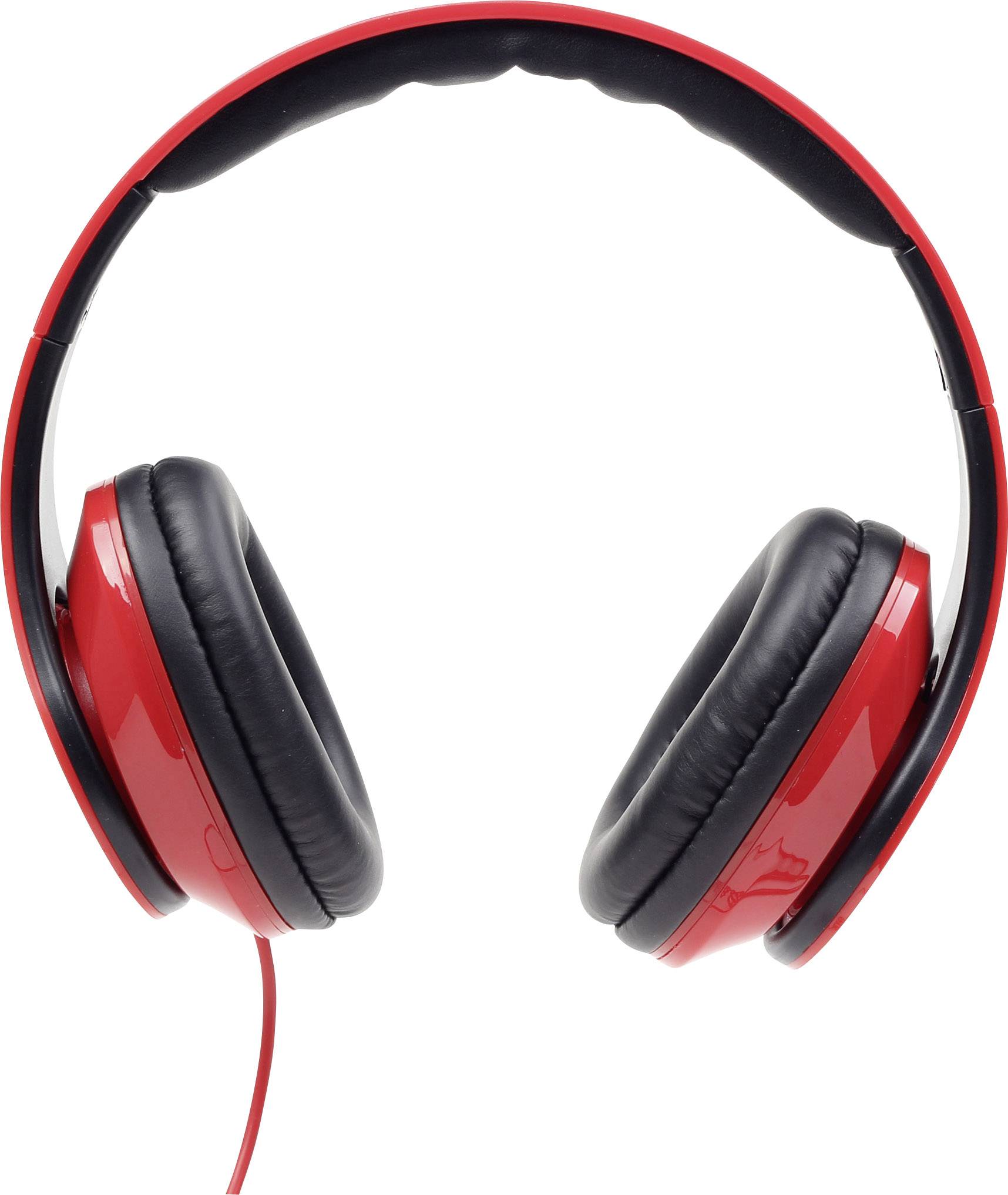 Casque supra-auriculaire filaire supra-aural Gembird Detroit pliable, micro-casque rouge