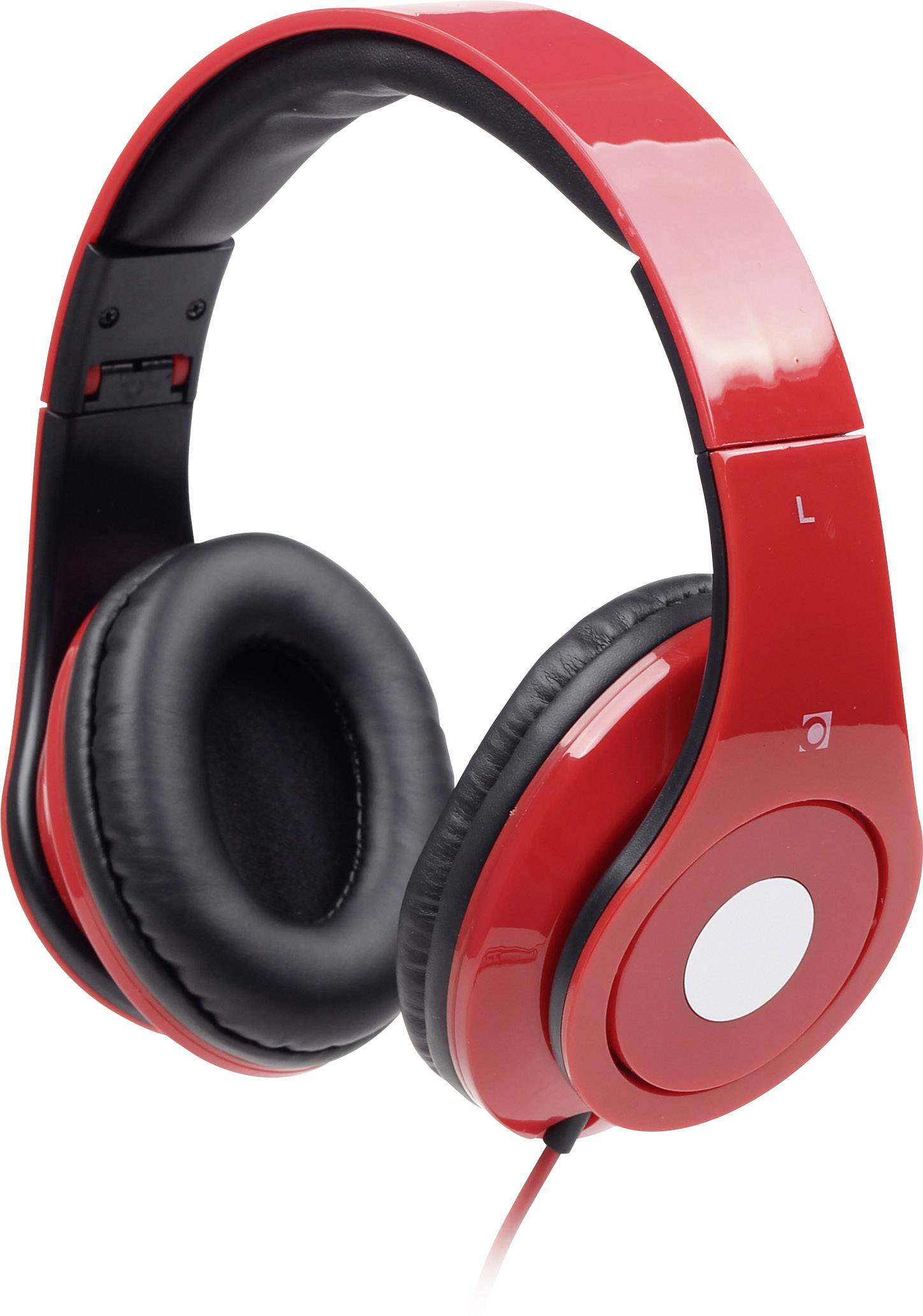 Casque supra-auriculaire filaire supra-aural Gembird Detroit pliable, micro-casque rouge