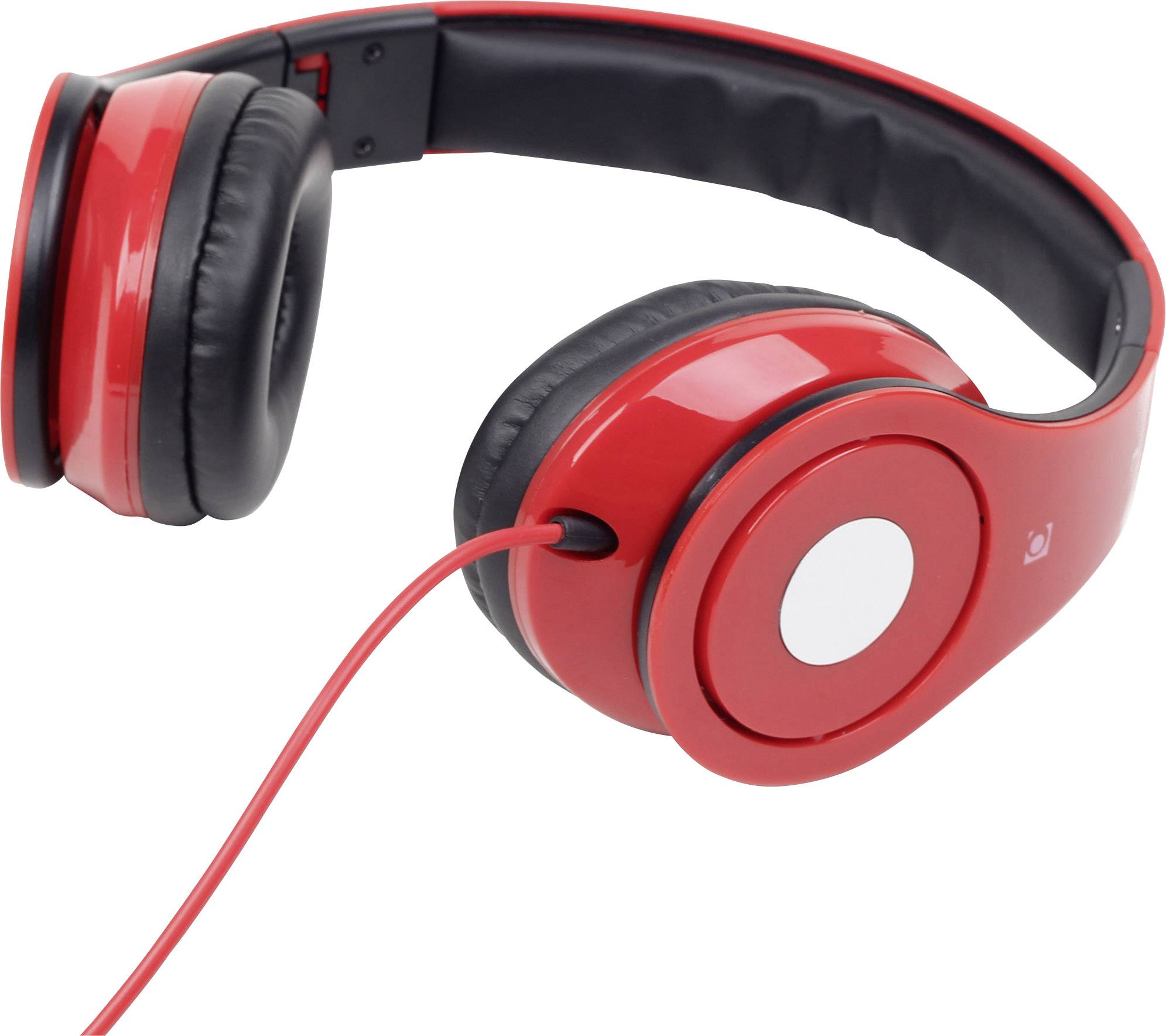 Casque supra-auriculaire filaire supra-aural Gembird Detroit pliable, micro-casque rouge