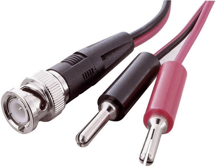 VOLTCRAFT Cordon de mesure BNC 0.80 m noir, rouge