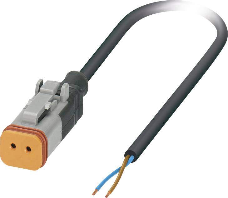 Câble pour capteurs/actionneurs, extrémité libre, connecteur femelle droit DT06 2S Pôle: 2 Phoenix Contact SAC-2P- 1,5-PUR/DTFS