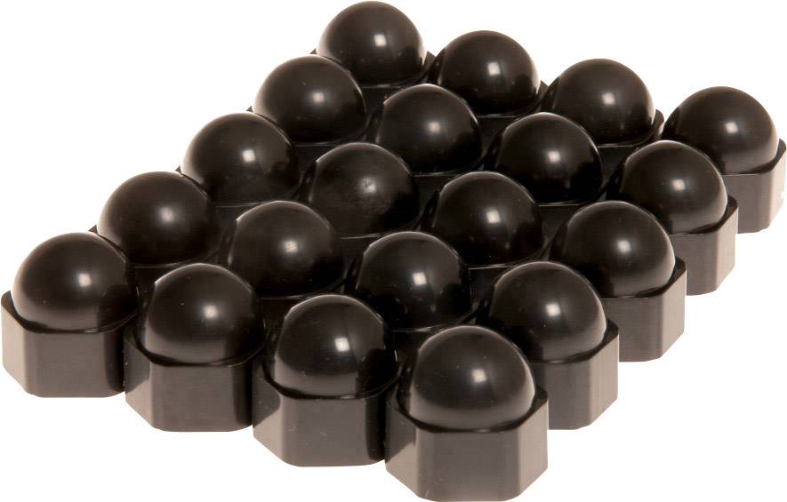 Capuchons pour écrous de roues HP Autozubehör Rallye-Caps Schwarz 19 mm - 20 Stck