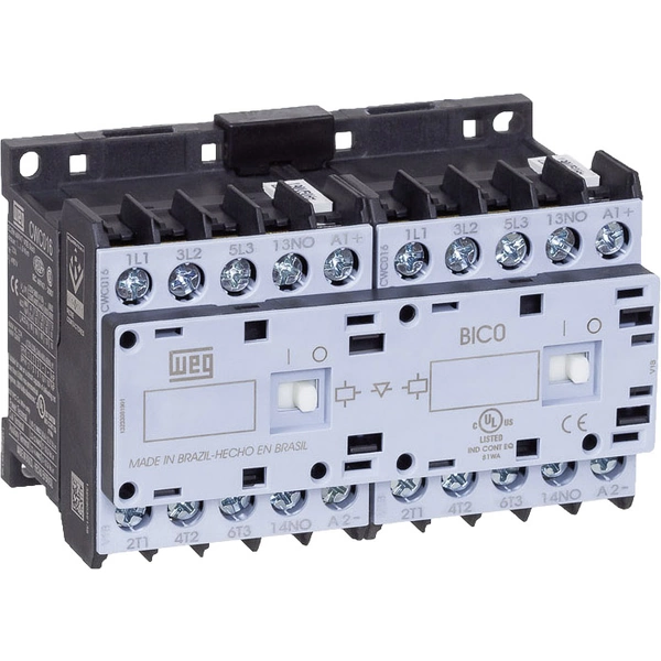 WEG CWCI012-01-30D24 Contacteur-inverseur 6 NO (T) 5.5 kW 230 V/AC 12 A avec contact auxiliaire 1 pc(s) WEG CWCI012-01-30D24 Contacteur-inverseur 6 NO (T) 5.5 kW 230 V/AC 12 A avec contact auxiliaire 1 pc(s)